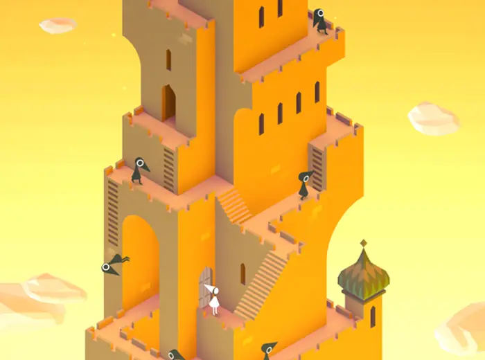 Cena geométrica e pastel do jogo Monument Valley